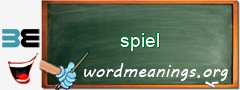 WordMeaning blackboard for spiel